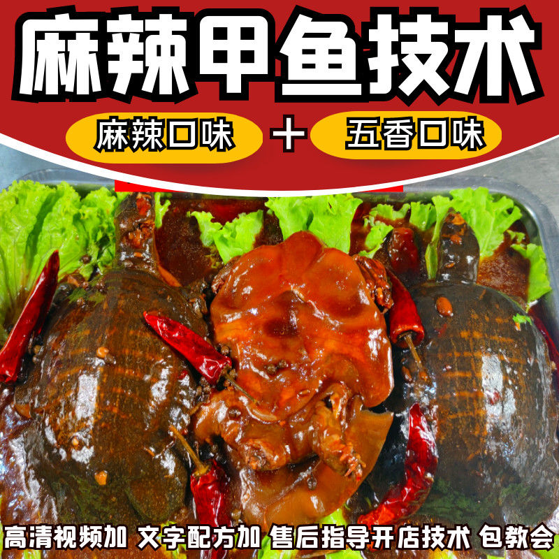 网红五香麻辣甲鱼技术配方卤水卤肉视频教程冬季摆摊创业小吃资料
