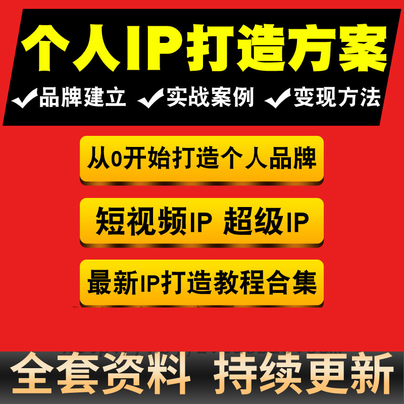 个人ip打造方案个人品牌打造包装变现社群网红定位课程教程视频